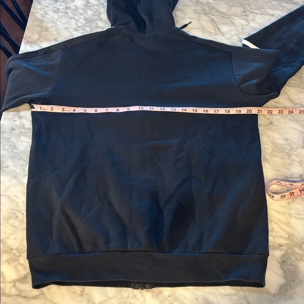 Adidas men’s Black and White Striped Hoodie size small